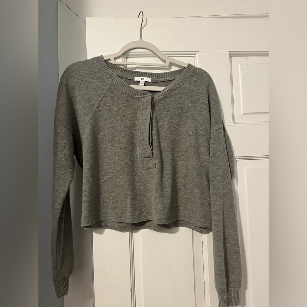 BP cropped button sweater